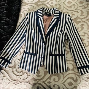 White and Blue stripes blazer